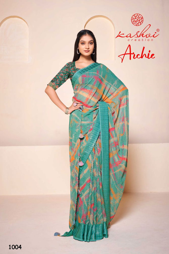 Archie By Kashvi Georgette Printed Sarees Catalog 